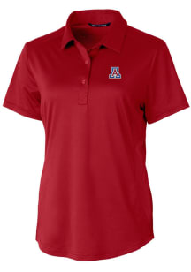 Cutter and Buck Arizona Wildcats Womens Cardinal Prospect Textured Short Sleeve Polo Shirt
