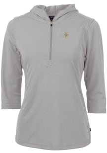 Cutter and Buck Idaho Vandals Womens Grey Virtue Eco Pique Hooded Sweatshirt