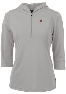 Cutter and Buck Miami RedHawks Womens Grey Virtue Eco Pique Hooded Sweatshirt