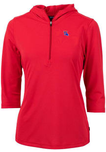 Cutter and Buck Louisiana Tech Bulldogs Womens Red Virtue Eco Pique Hooded Sweatshirt
