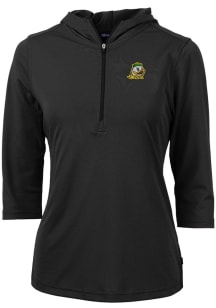 Cutter and Buck Oregon Ducks Womens Black Virtue Eco Pique Hooded Sweatshirt