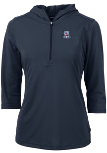Cutter and Buck Arizona Wildcats Womens Navy Blue Virtue Eco Pique Hooded Sweatshirt