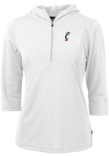 Cutter and Buck Cincinnati Bearcats Womens White Virtue Eco Pique Hooded Sweatshirt