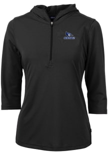 Cutter and Buck Creighton Bluejays Womens Black Virtue Eco Pique Hooded Sweatshirt