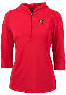 Cutter and Buck Maryland Terrapins Womens Red Virtue Eco Pique Hooded Sweatshirt