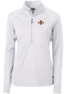 Cutter and Buck Iowa State Cyclones Womens White Adapt Eco Qtr Zip