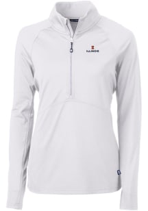 Cutter and Buck Illinois Fighting Illini Womens White Adapt Eco Qtr Zip