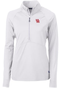 Cutter and Buck Houston Cougars Womens White Adapt Eco Qtr Zip