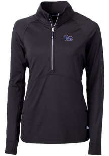 Cutter and Buck Pitt Panthers Womens Black Adapt Eco Qtr Zip