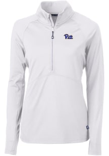 Cutter and Buck Pitt Panthers Womens White Adapt Eco Qtr Zip