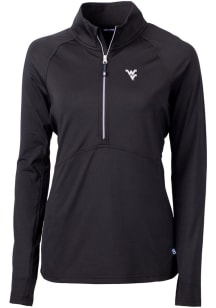 Cutter and Buck West Virginia Mountaineers Womens Black Adapt Eco Qtr Zip