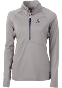 Cutter and Buck Arizona Wildcats Womens Grey Adapt Eco Qtr Zip