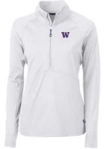 Cutter and Buck Washington Huskies Womens White Adapt Eco Qtr Zip