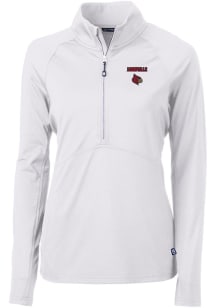 Cutter and Buck Louisville Cardinals Womens White Adapt Eco Qtr Zip