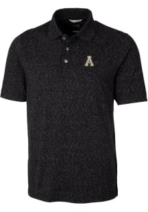 Cutter and Buck Appalachian State Mountaineers Mens Black Advantage Space Dye Short Sleeve Polo