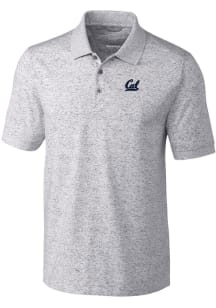 Cutter and Buck Cal Golden Bears Mens Grey Advantage Space Dye Short Sleeve Polo