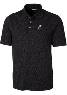 Cutter and Buck Cincinnati Bearcats Mens Black Advantage Space Dye Short Sleeve Polo