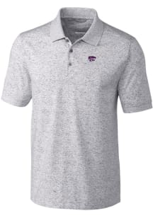 Cutter and Buck K-State Wildcats Mens Grey Advantage Space Dye Short Sleeve Polo