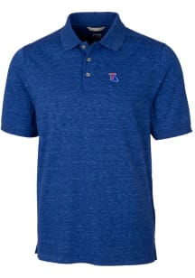Cutter and Buck Louisiana Tech Bulldogs Mens Blue Advantage Space Dye Short Sleeve Polo