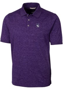 Cutter and Buck Northwestern Wildcats Mens Purple Advantage Space Dye Short Sleeve Polo