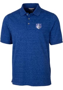 Cutter and Buck Saint Louis Billikens Mens Blue Advantage Space Dye Short Sleeve Polo