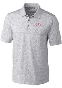 Cutter and Buck UNLV Runnin Rebels Mens Grey Advantage Space Dye Short Sleeve Polo