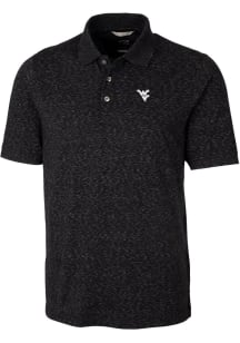 Cutter and Buck West Virginia Mountaineers Mens Black Advantage Space Dye Short Sleeve Polo