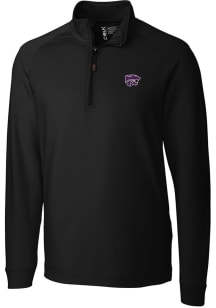 Cutter and Buck K-State Wildcats Mens Black Jackson Long Sleeve Qtr Zip Pullover