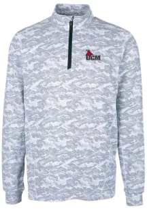 Cutter and Buck Central Missouri Mules Mens Charcoal Traverse Camo Print Stretch Long Sleeve Qtr Z..
