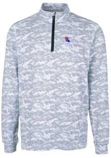 Cutter and Buck Louisiana Tech Bulldogs Mens Charcoal Traverse Camo Print Stretch Long Sleeve Qtr..