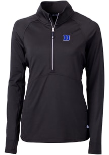Cutter and Buck Duke Blue Devils Womens Black Adapt Eco Qtr Zip