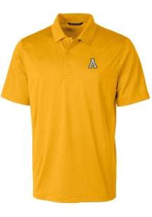 Cutter and Buck Appalachian State Mountaineers Mens Gold Prospect Textured Short Sleeve Polo