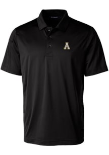 Cutter and Buck Appalachian State Mountaineers Mens Black Prospect Textured Short Sleeve Polo