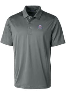 Cutter and Buck Arizona Wildcats Mens Grey Prospect Textured Short Sleeve Fashion Polo
