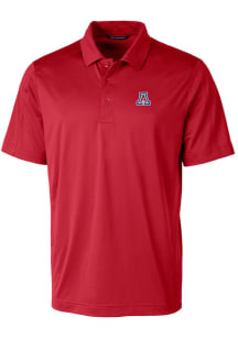 Cutter and Buck Arizona Wildcats Mens Red Prospect Textured Short Sleeve Fashion Polo