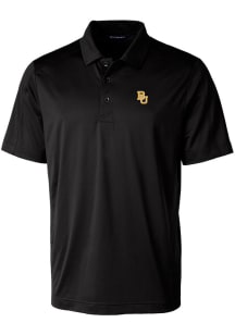 Cutter and Buck Baylor Bears Mens Black Prospect Textured Short Sleeve Polo