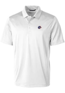 Cutter and Buck Boise State Broncos Mens White Prospect Textured Short Sleeve Polo