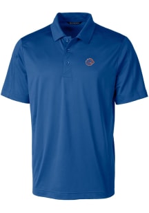 Cutter and Buck Boise State Broncos Mens Blue Prospect Textured Short Sleeve Polo