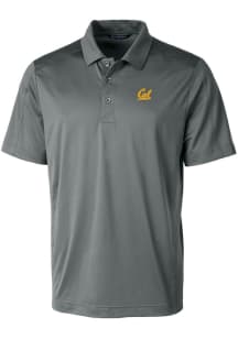 Cutter and Buck Cal Golden Bears Mens Grey Prospect Textured Short Sleeve Polo