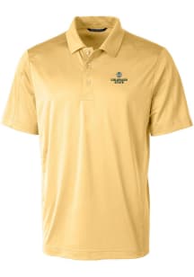 Cutter and Buck Colorado State Rams Mens Gold Prospect Textured Short Sleeve Polo