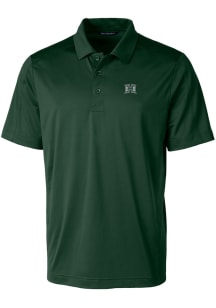 Cutter and Buck Hawaii Warriors Mens Green Prospect Textured Short Sleeve Polo
