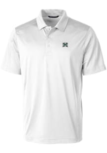 Cutter and Buck Hawaii Warriors Mens White Prospect Textured Short Sleeve Polo