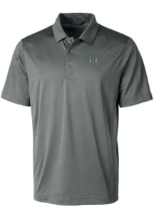 Cutter and Buck Hawaii Warriors Mens Grey Prospect Textured Short Sleeve Polo