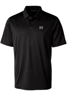 Cutter and Buck Hawaii Warriors Mens Black Prospect Textured Short Sleeve Polo
