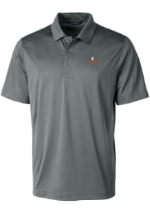 Cutter and Buck Illinois Fighting Illini Mens Grey Prospect Textured Short Sleeve Polo