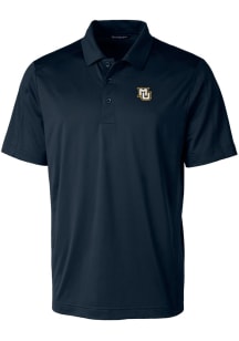 Cutter and Buck Marquette Golden Eagles Mens Navy Blue Prospect Textured Short Sleeve Polo