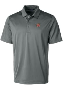 Cutter and Buck Maryland Terrapins Mens Grey Prospect Textured Short Sleeve Polo