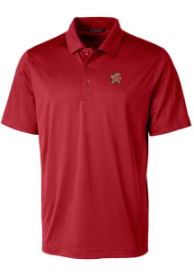 Cutter and Buck Maryland Terrapins Mens Cardinal Prospect Textured Short Sleeve Polo