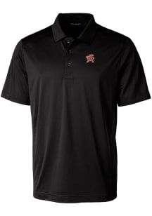 Cutter and Buck Maryland Terrapins Mens Black Prospect Textured Short Sleeve Polo