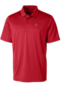Cutter and Buck Miami RedHawks Mens Red Prospect Textured Short Sleeve Polo